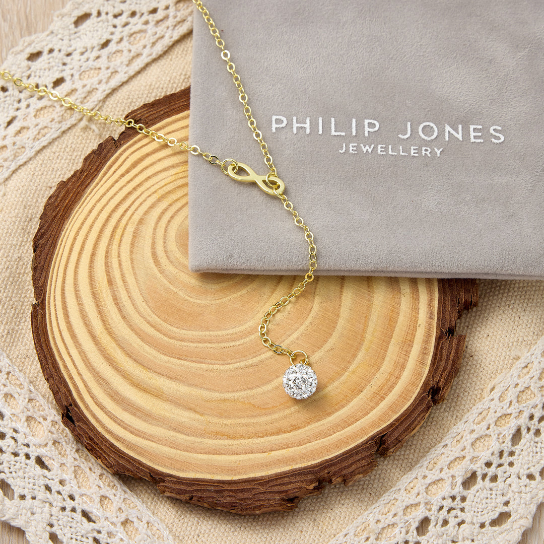 Gold Plated Infinity Lariat Necklace Created with Zircondia® Crystals