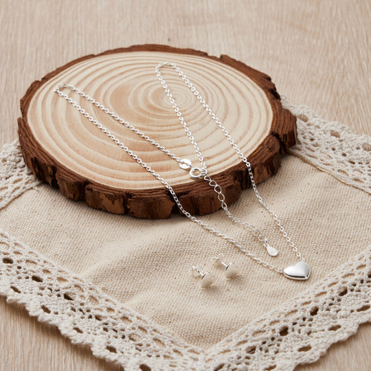Sterling Silver Heart Set