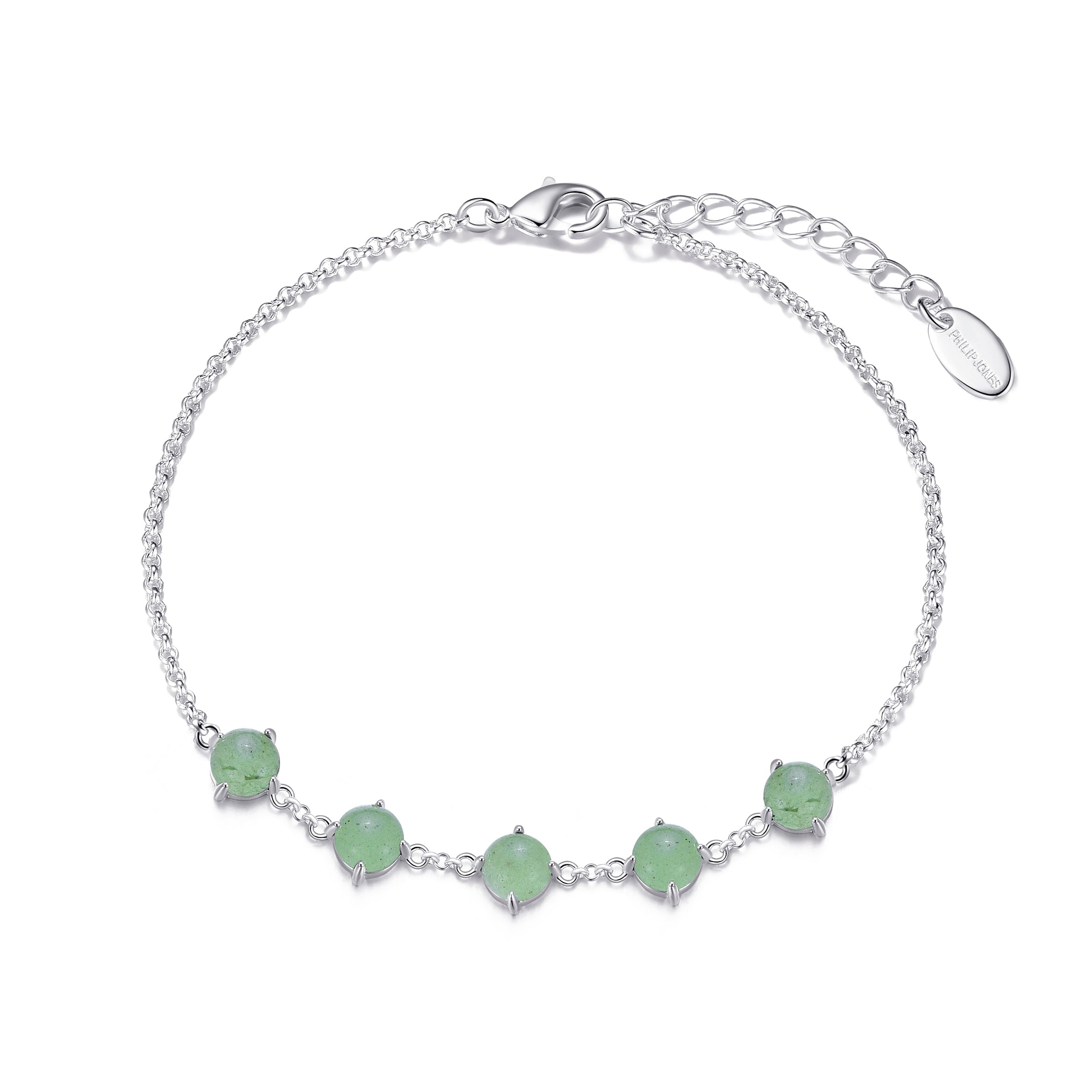 Green Aventurine Gemstone Bracelet by Philip Jones Jewellery