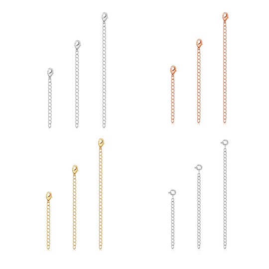 3 Pack of 2" 3" 4" Inch Necklace Chain Extender - Philip Jones Jewellery