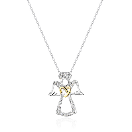Guardian Angel Necklace Created with Zircondia® Crystals
