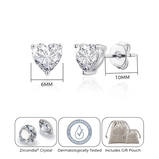 Sister Heart Earrings with Quote Card Created with Zircondia® Crystals