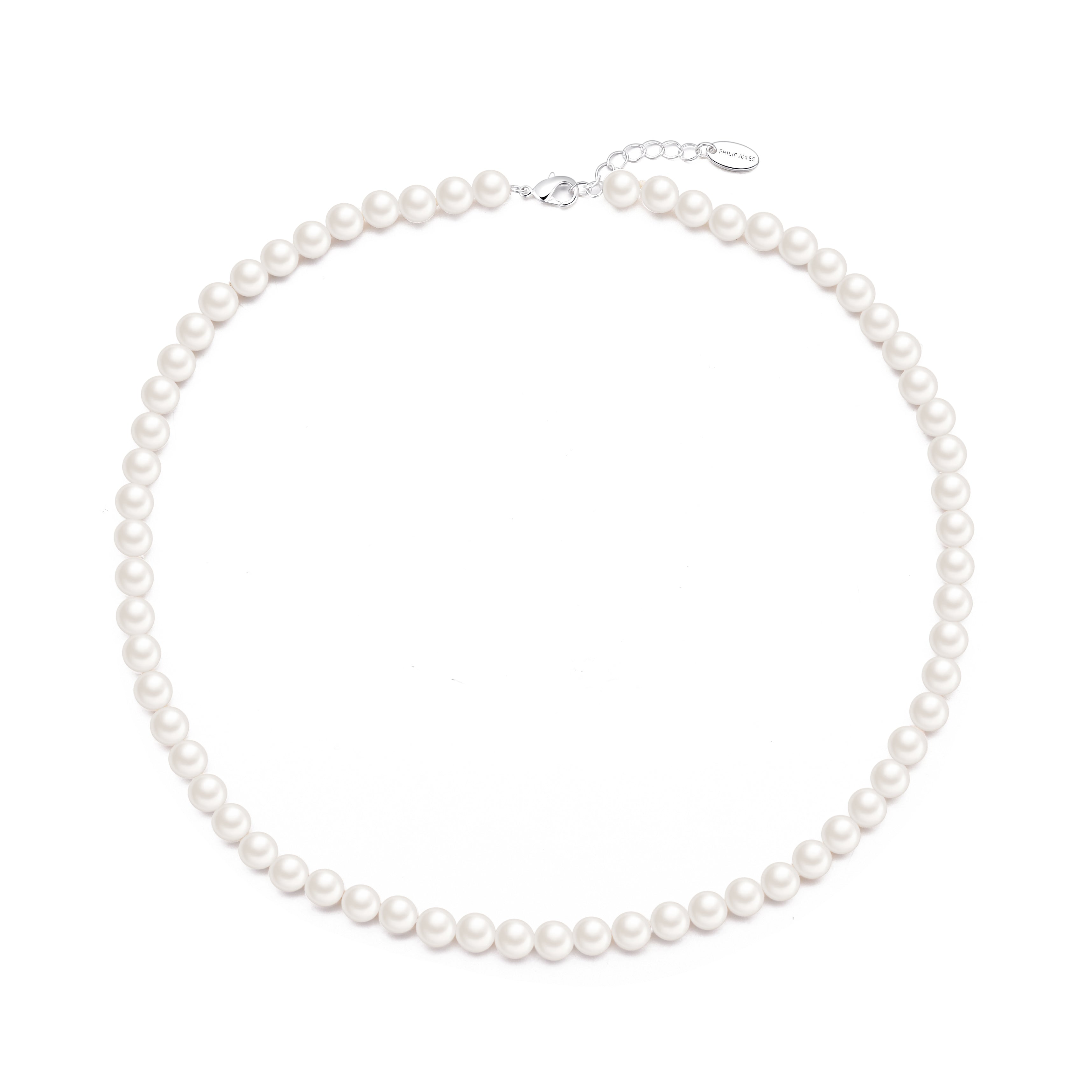 White Pearl Strand Choker Necklace by Philip Jones Jewellery