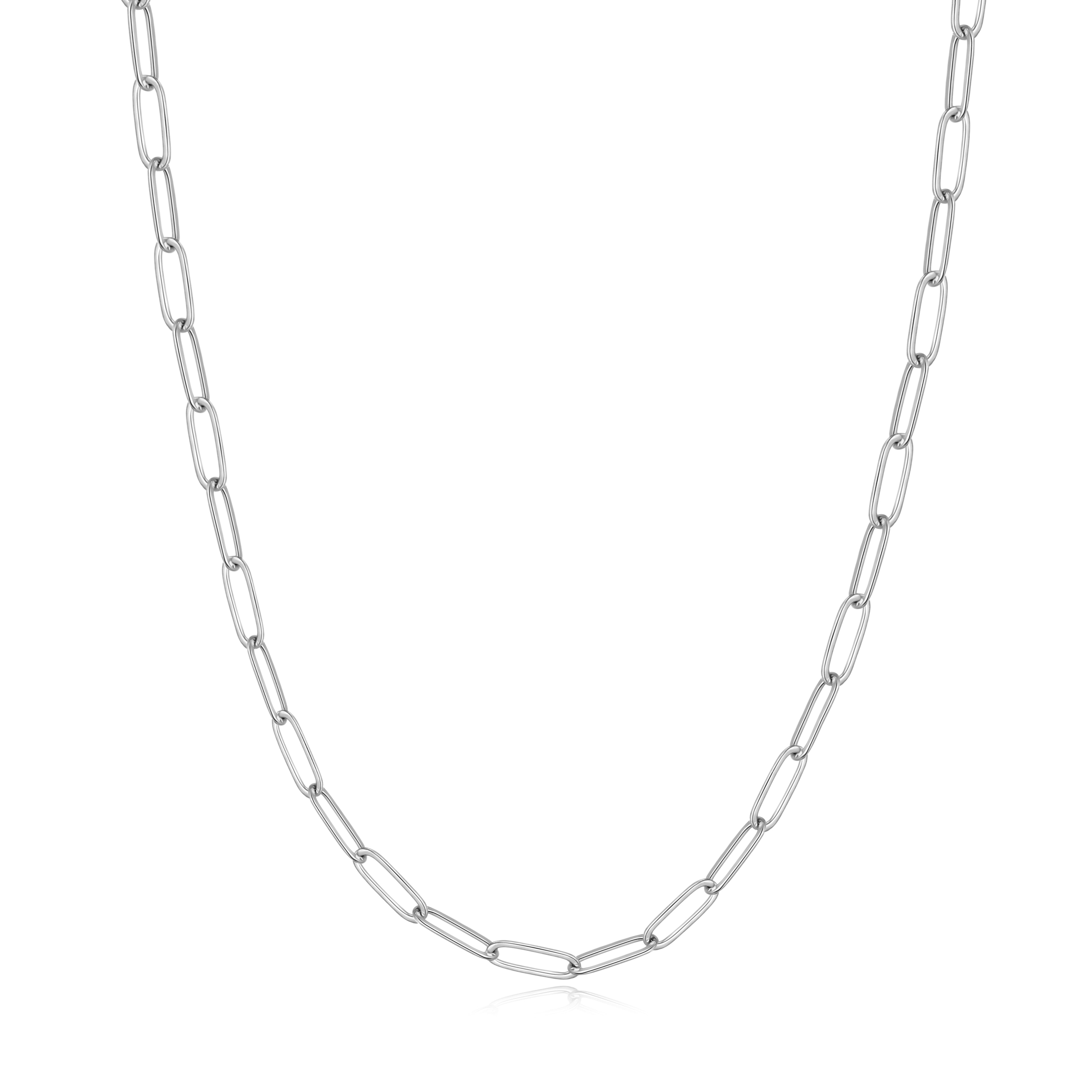 Silver Plated Paperclip Necklace by Philip Jones Jewellery