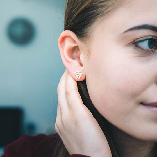 3pc Daisy Bracelet Set Created with Zircondia® Crystals - Philip Jones Jewellery
