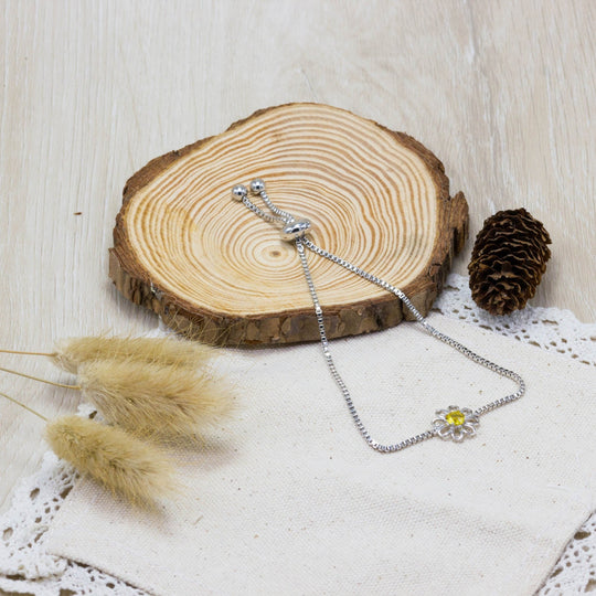 3pc Daisy Bracelet Set Created with Zircondia® Crystals - Philip Jones Jewellery