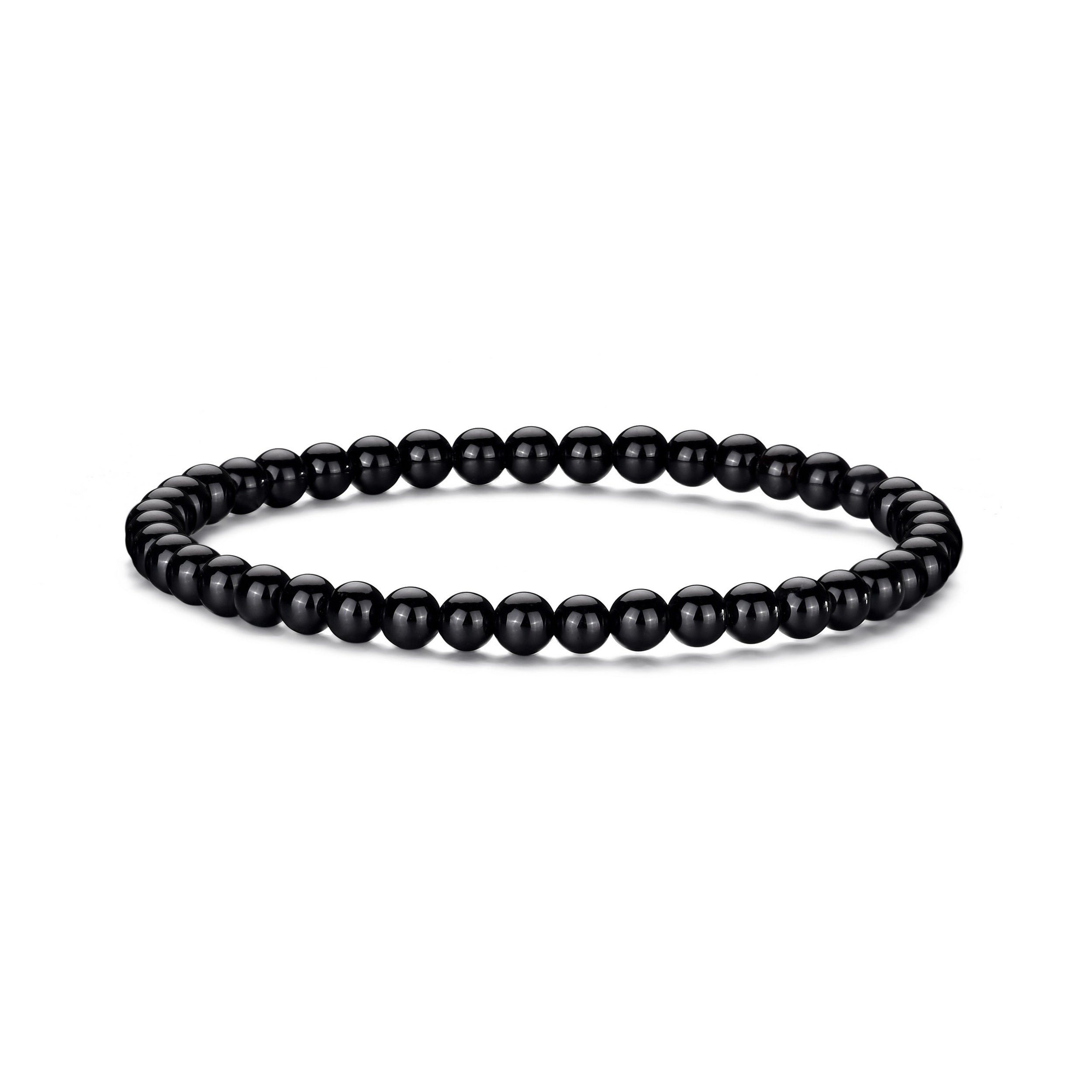 Black Onyx Mini Beaded Gemstone Stretch Bracelet