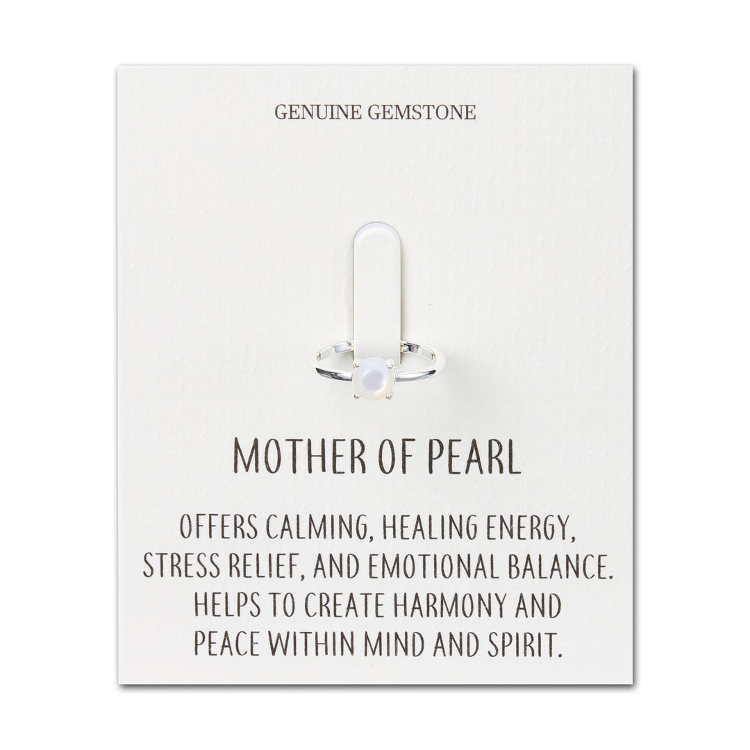 Mother of Pearl Adjustable Ring with Quote Card