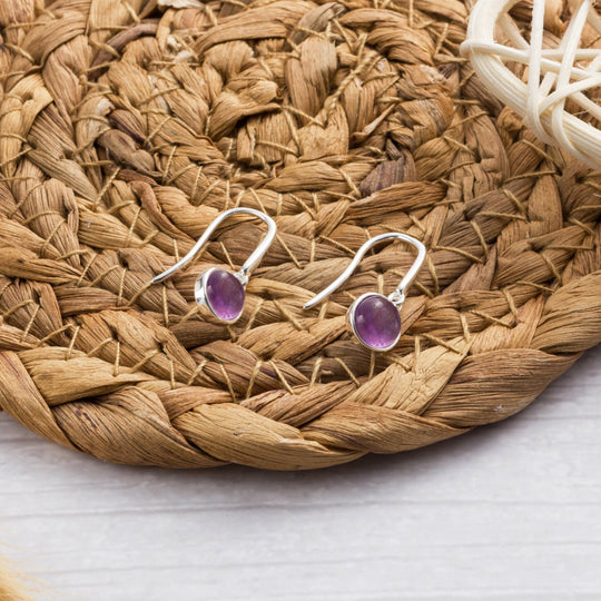 Amethyst Drop Earrings - Philip Jones Jewellery