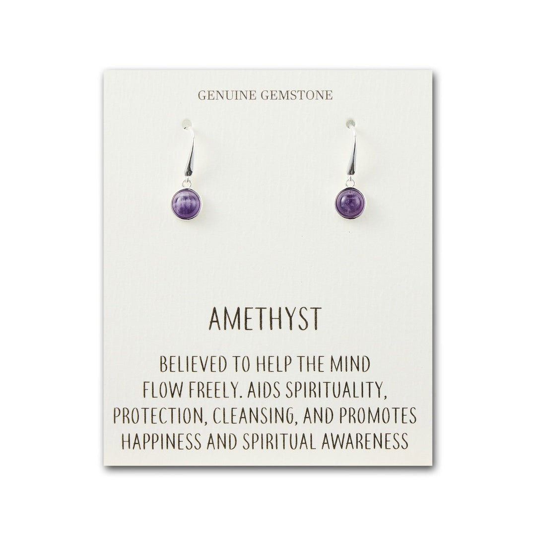 Amethyst Drop Earrings with Quote Card - Philip Jones Jewellery