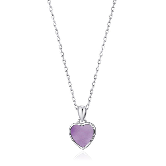 Amethyst Gemstone Heart Necklace - Philip Jones Jewellery