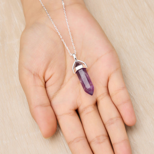 Amethyst Genuine Gemstone Necklace - Philip Jones Jewellery