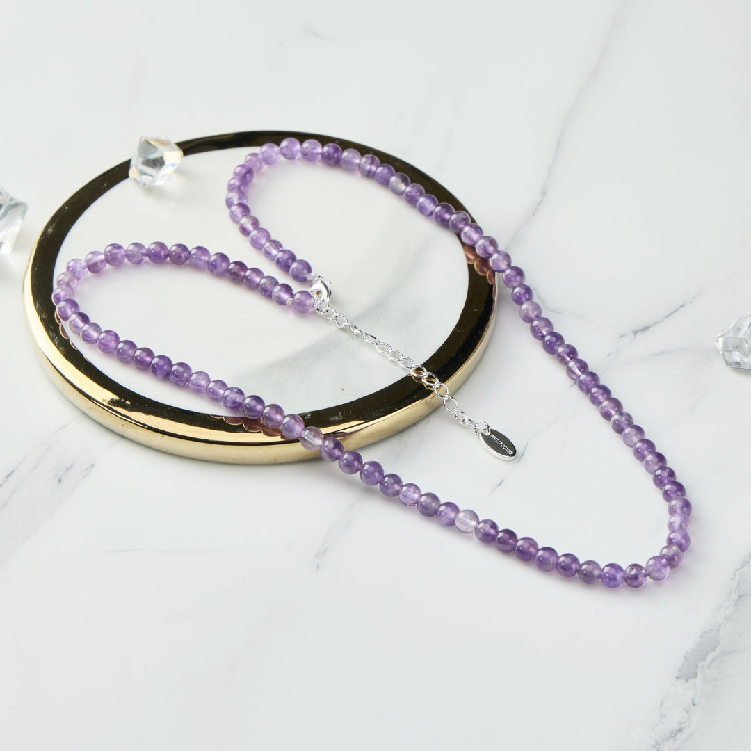 Amethyst Mini Beaded Gemstone Necklace - Philip Jones Jewellery