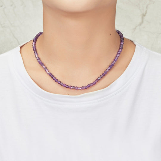 Amethyst Mini Beaded Gemstone Necklace - Philip Jones Jewellery