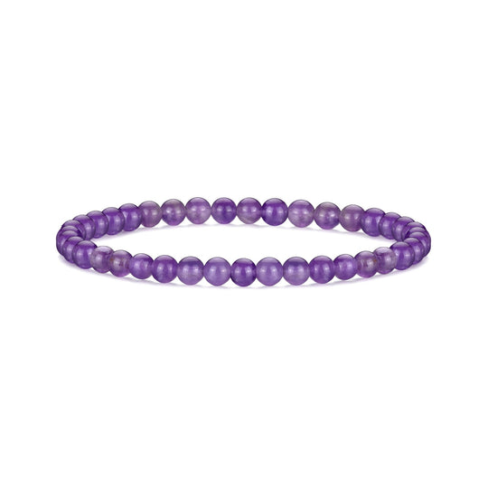 Amethyst Mini Beaded Gemstone Stretch Bracelet - Philip Jones Jewellery