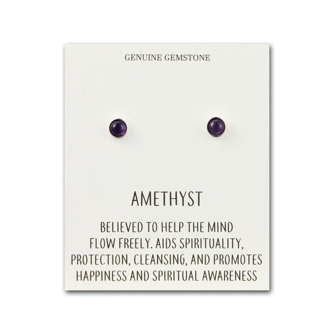 Amethyst Stud Earrings with Quote Card - Philip Jones Jewellery