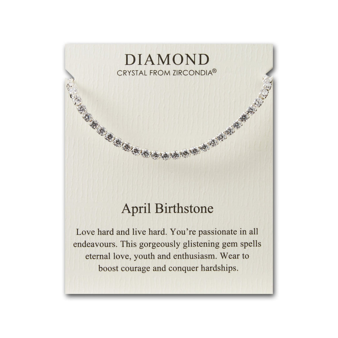 April Birthstone Friendship Bracelet with Diamond Zircondia® Crystals - Philip Jones Jewellery