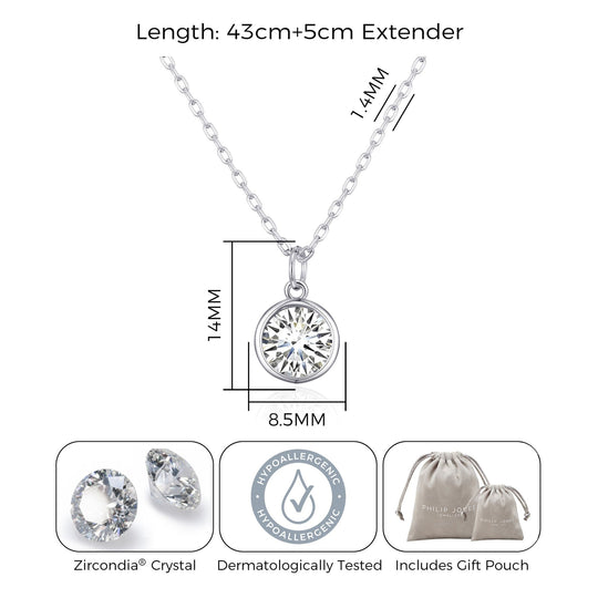 April (Diamond) Birthstone Necklace Created with Zircondia® Crystals - Philip Jones Jewellery