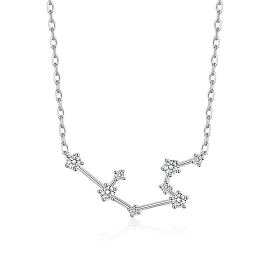 Aquarius Star Sign Zodiac Constellation Necklace with Zircondia® Crystals - Philip Jones Jewellery