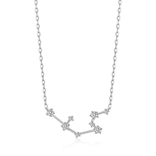 Aquarius Star Sign Zodiac Constellation Necklace with Zircondia® Crystals - Philip Jones Jewellery