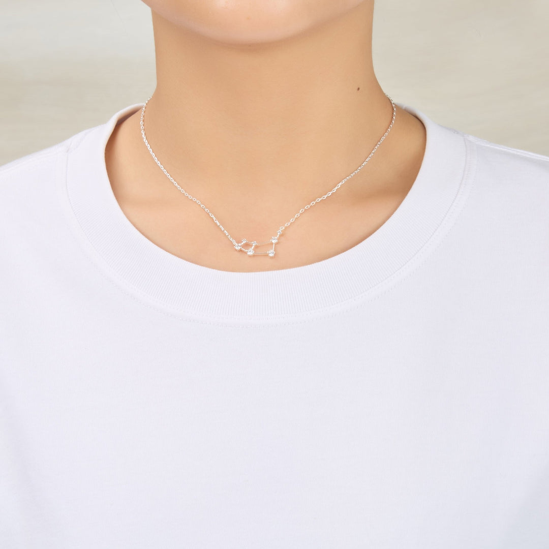 Aries Star Sign Zodiac Constellation Necklace with Zircondia® Crystals - Philip Jones Jewellery