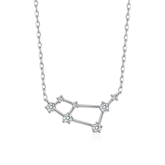 Aries Star Sign Zodiac Constellation Necklace with Zircondia® Crystals - Philip Jones Jewellery