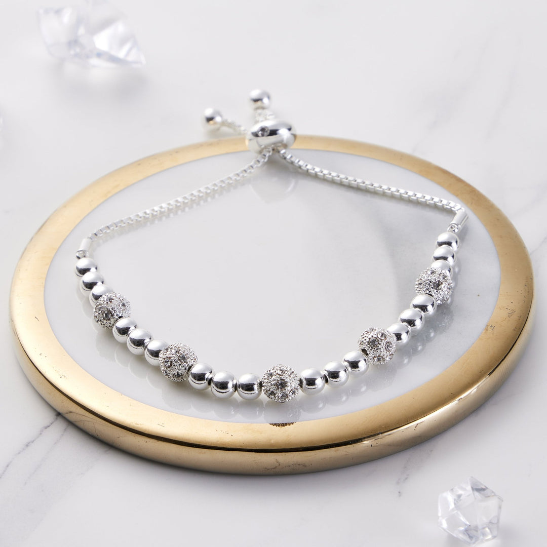 Beaded Friendship Bracelet Created with Zircondia® Crystals - Philip Jones Jewellery