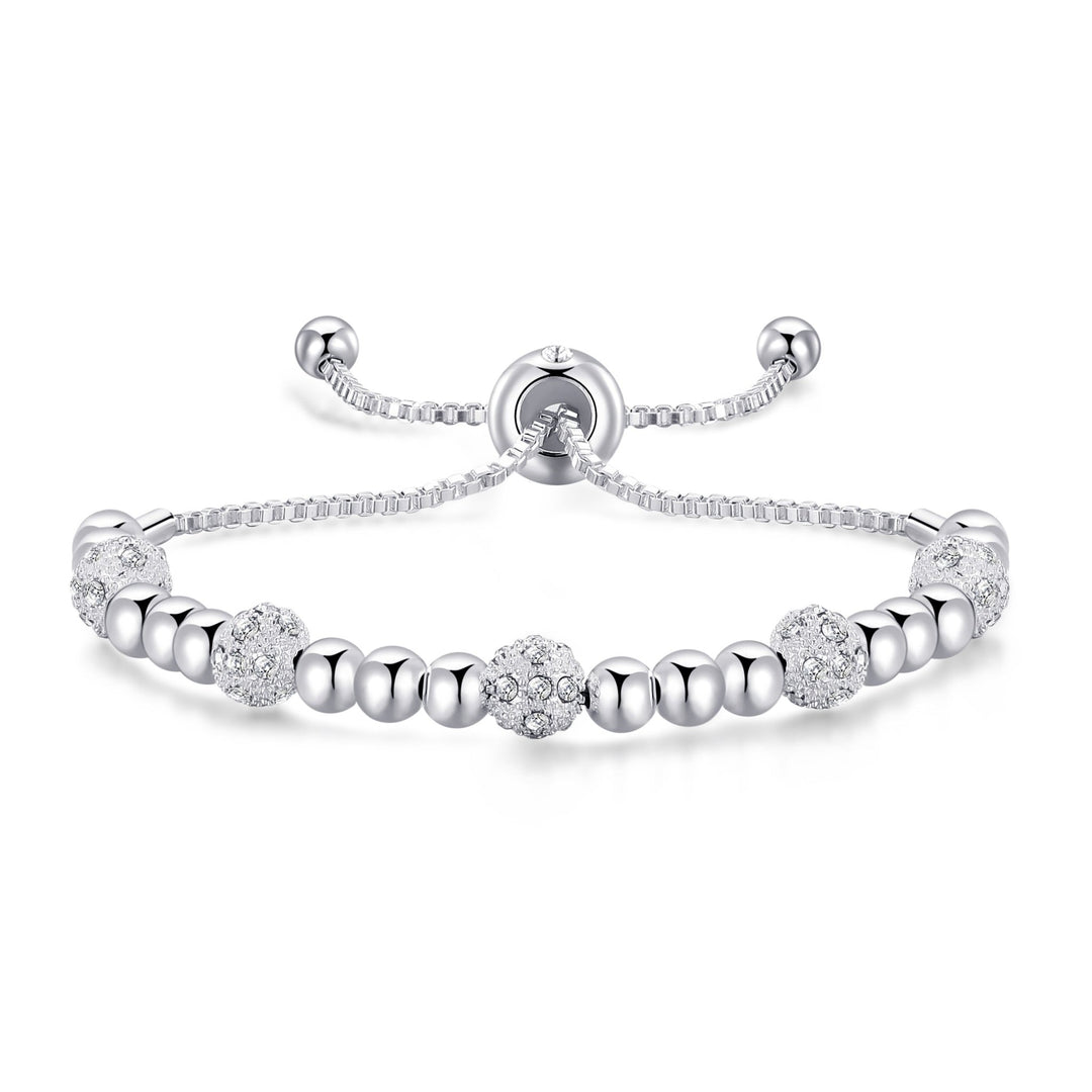 Beaded Friendship Bracelet Created with Zircondia® Crystals - Philip Jones Jewellery