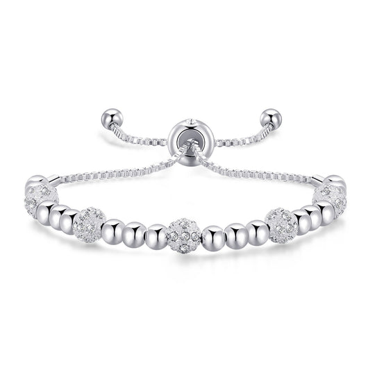 Beaded Friendship Bracelet Created with Zircondia® Crystals - Philip Jones Jewellery
