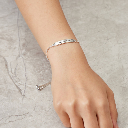 Big Sister ID Friendship Bracelet Created with Zircondia® Crystals - Philip Jones Jewellery
