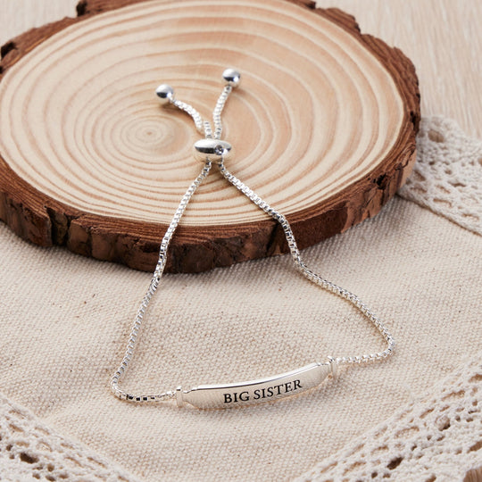 Big Sister ID Friendship Bracelet Created with Zircondia® Crystals - Philip Jones Jewellery