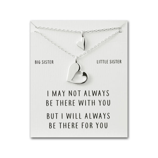 Big Sister Little Sister Piece of My Heart Necklace Set - Philip Jones Jewellery