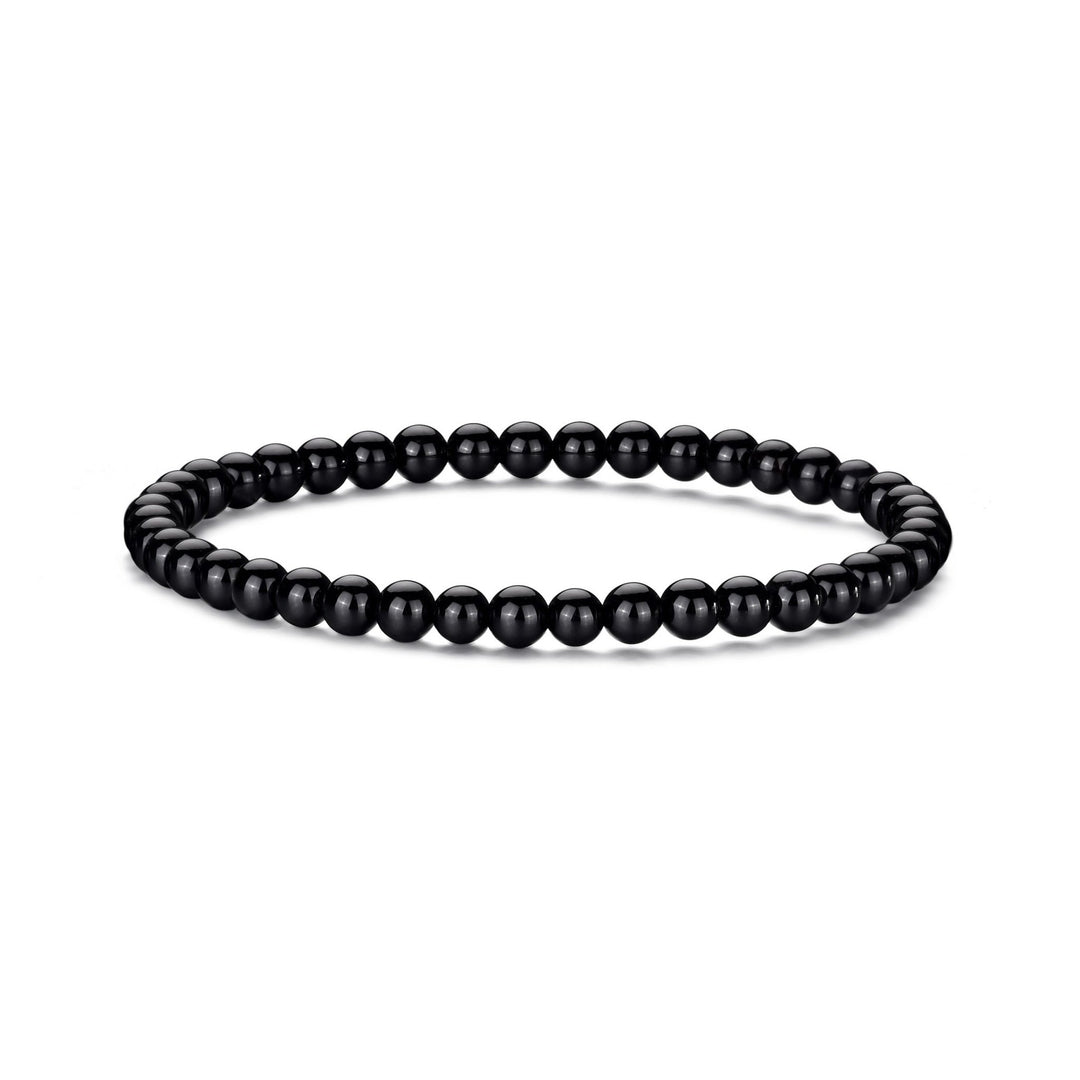 Black Onyx Mini Beaded Gemstone Stretch Bracelet - Philip Jones Jewellery