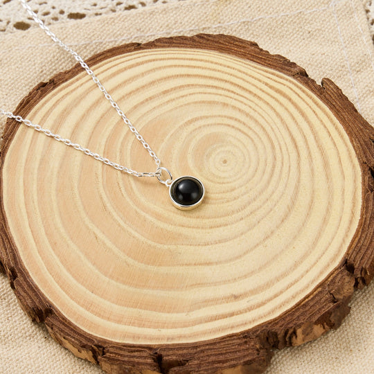 Black Onyx Necklace with Quote Card - Philip Jones Jewellery