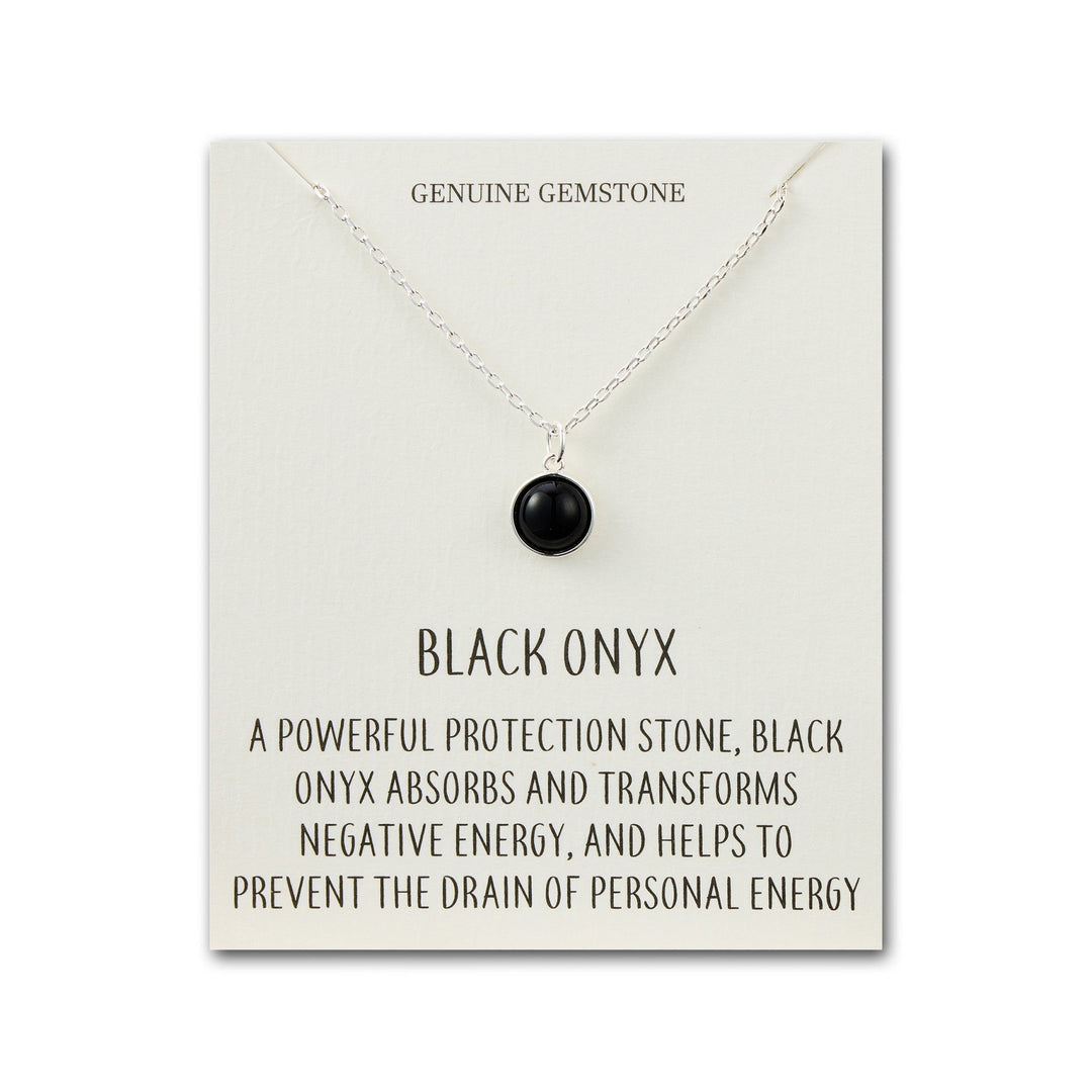 Black Onyx Necklace with Quote Card - Philip Jones Jewellery