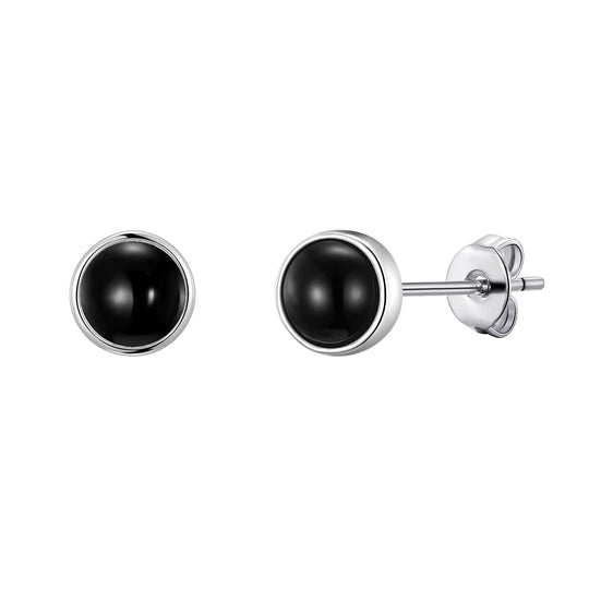 Black Onyx Stud Earrings with Quote Card - Philip Jones Jewellery