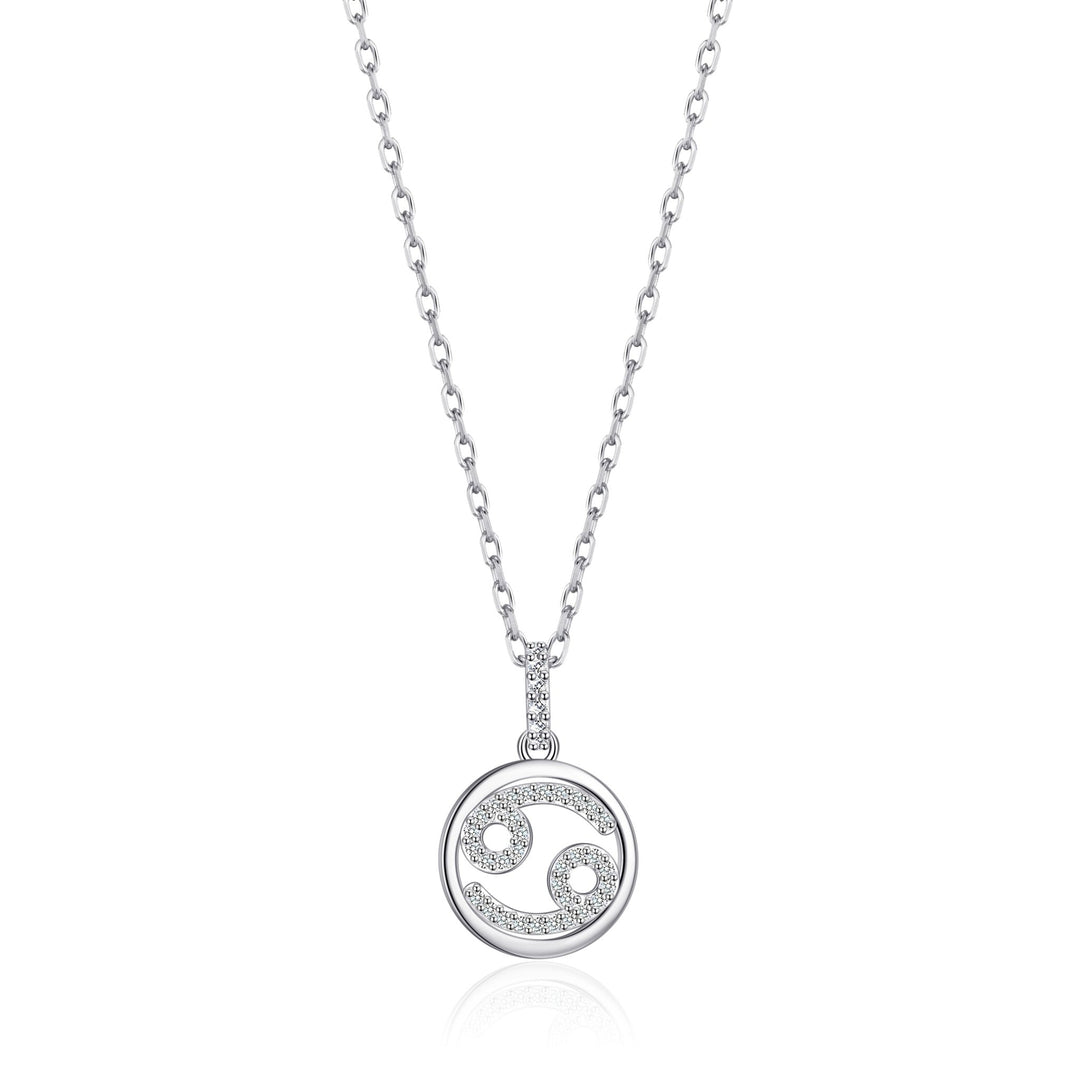 Cancer Star Sign Zodiac Necklace with Zircondia® Crystals - Philip Jones Jewellery