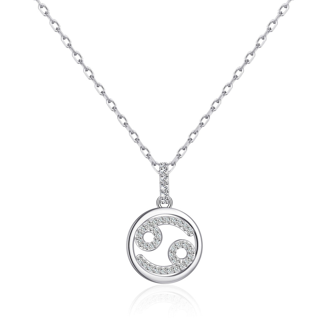 Cancer Star Sign Zodiac Necklace with Zircondia® Crystals - Philip Jones Jewellery