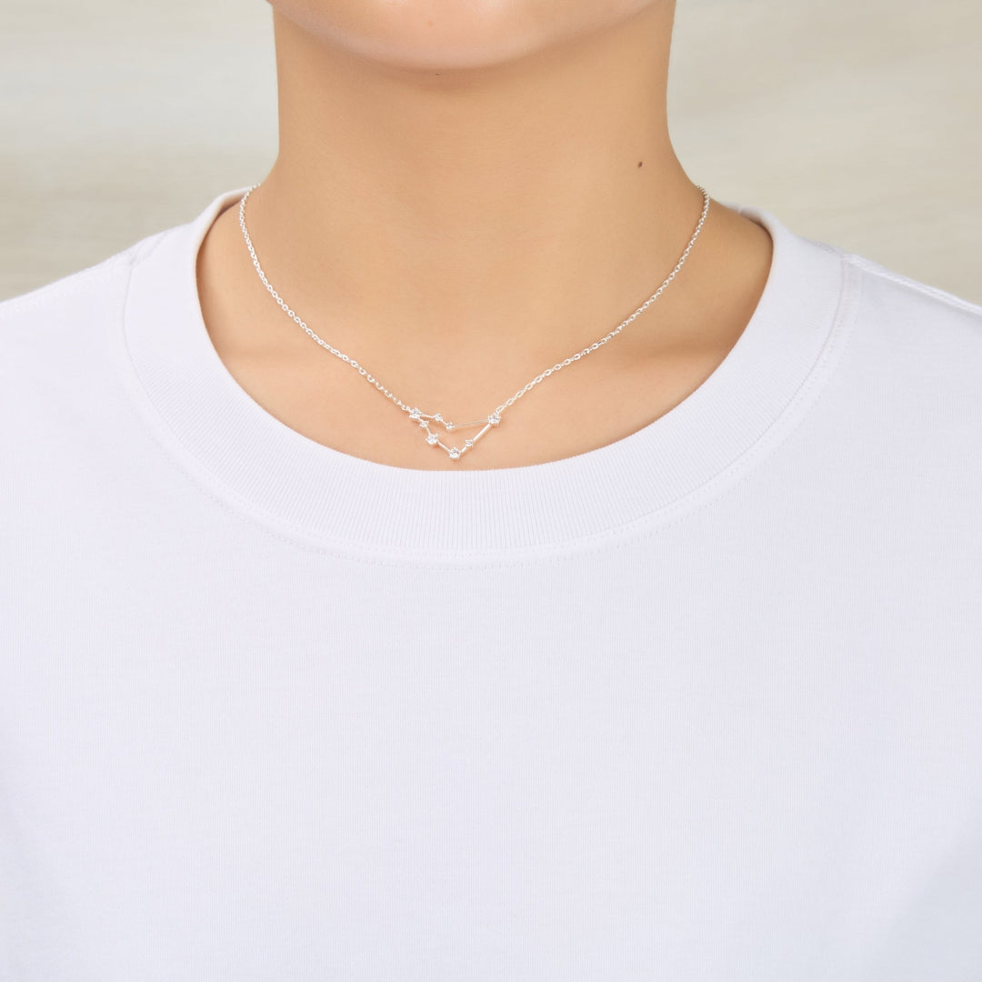 Capricorn Star Sign Zodiac Constellation Necklace with Zircondia® Crystals - Philip Jones Jewellery