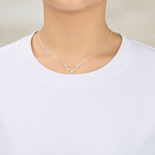 Capricorn Star Sign Zodiac Constellation Necklace with Zircondia® Crystals - Philip Jones Jewellery
