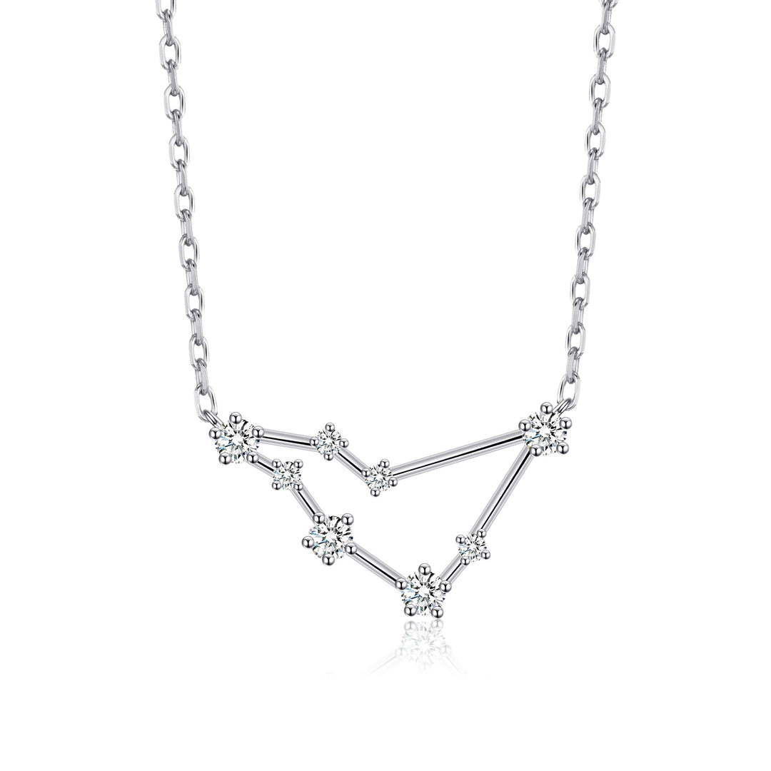 Capricorn Star Sign Zodiac Constellation Necklace with Zircondia® Crystals - Philip Jones Jewellery