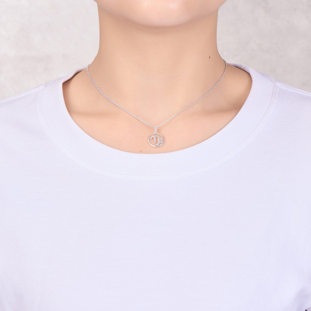Capricorn Star Sign Zodiac Necklace with Zircondia® Crystals - Philip Jones Jewellery