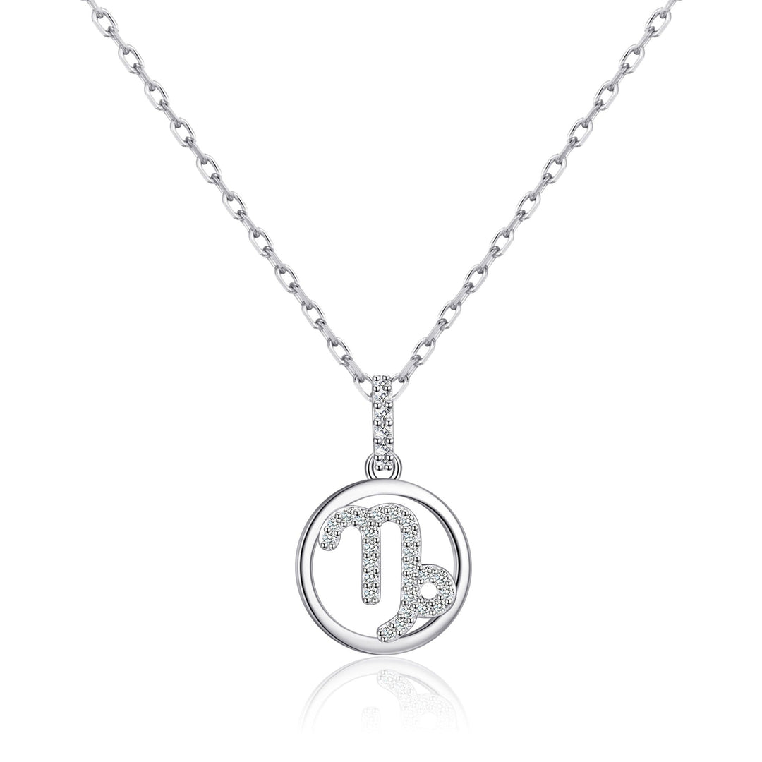 Capricorn Star Sign Zodiac Necklace with Zircondia® Crystals - Philip Jones Jewellery