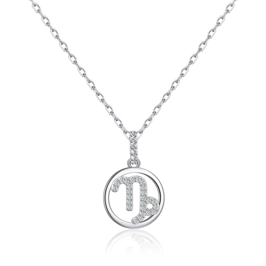 Capricorn Star Sign Zodiac Necklace with Zircondia® Crystals - Philip Jones Jewellery