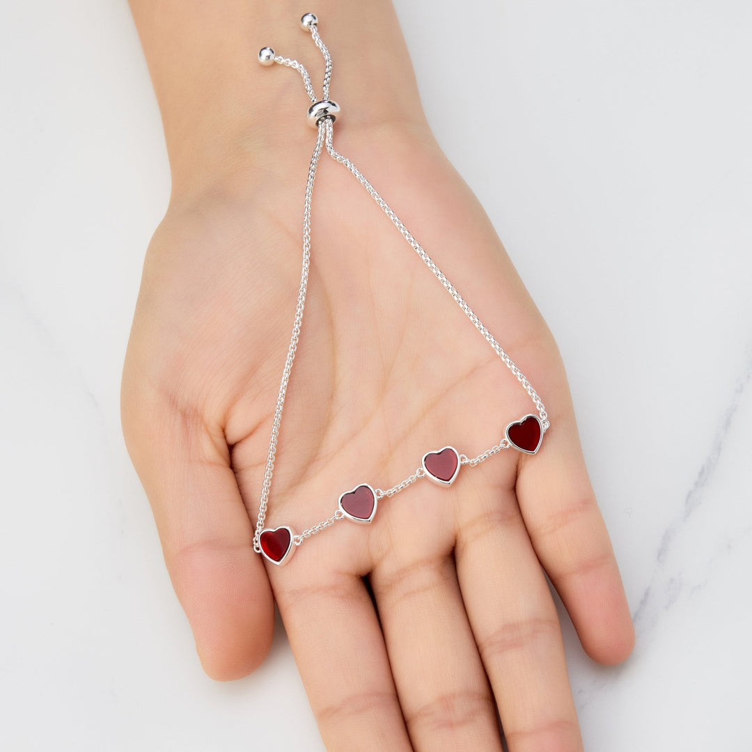 Carnelian Gemstone Multi Heart Friendship Bracelet - Philip Jones Jewellery