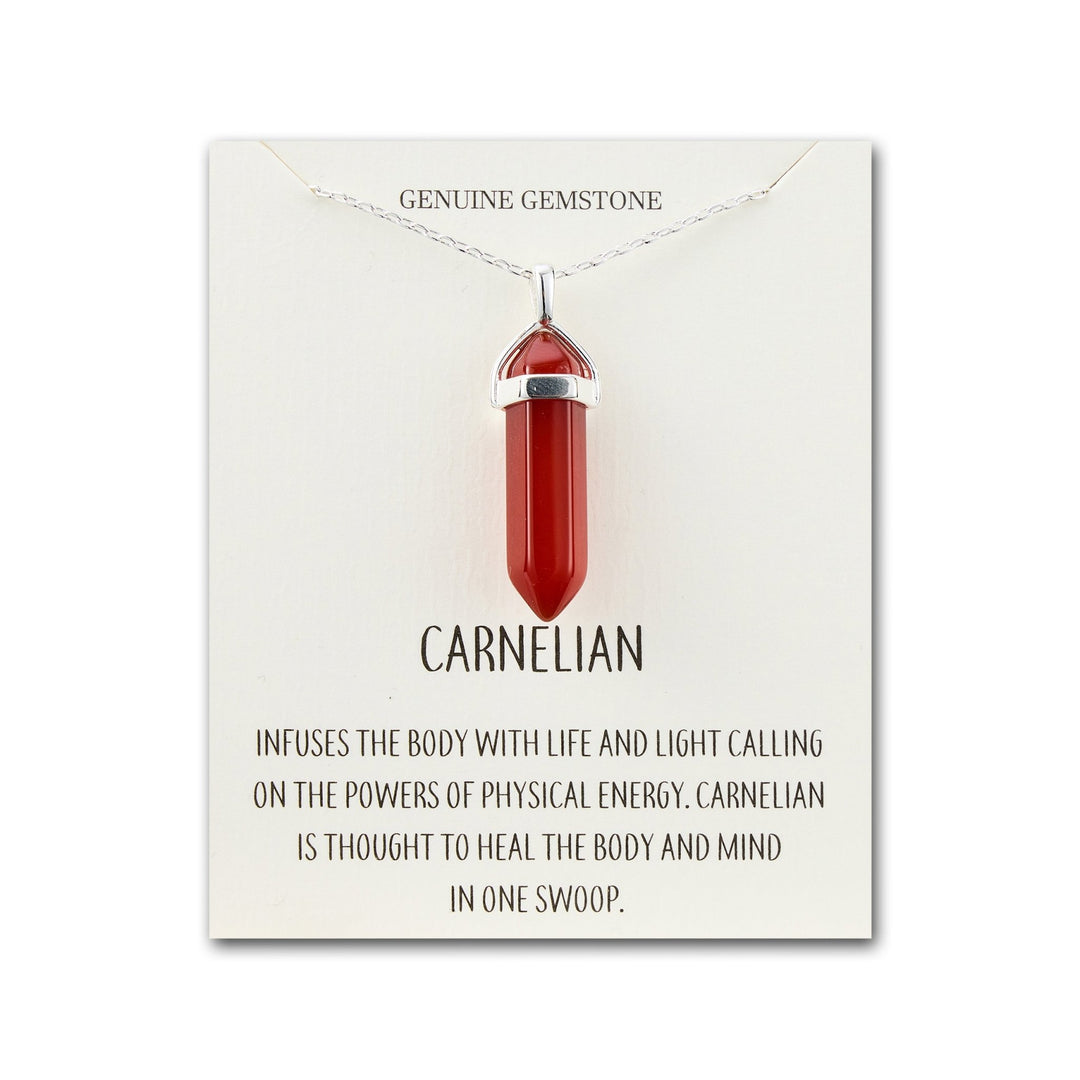 Carnelian Gemstone Necklace with Quote Card - Philip Jones Jewellery