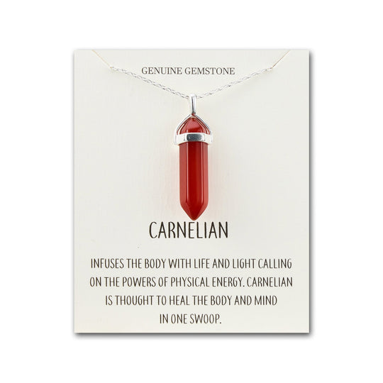 Carnelian Gemstone Necklace with Quote Card - Philip Jones Jewellery