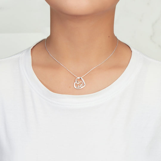 Cat Necklace Created with Zircondia® Crystals - Philip Jones Jewellery