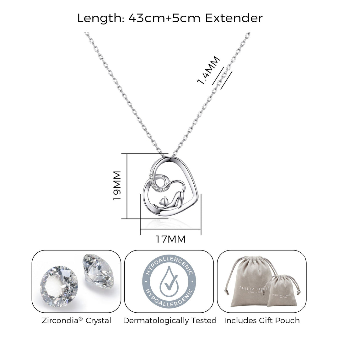 Cat Necklace Created with Zircondia® Crystals - Philip Jones Jewellery