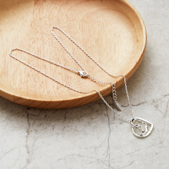 Cat Necklace Created with Zircondia® Crystals - Philip Jones Jewellery